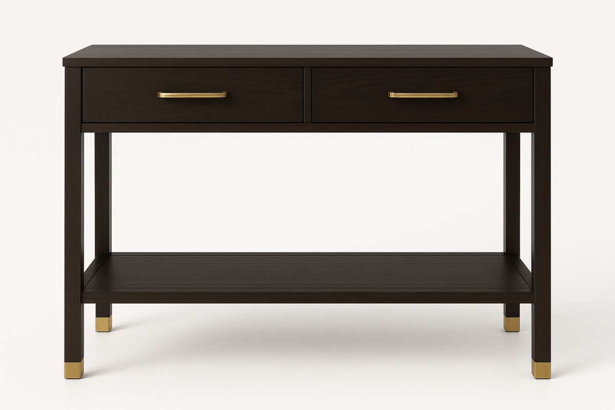 Konsolentisch aus Holz Dunkelbraun mit 2 Schubladen-Jardinaurorazen