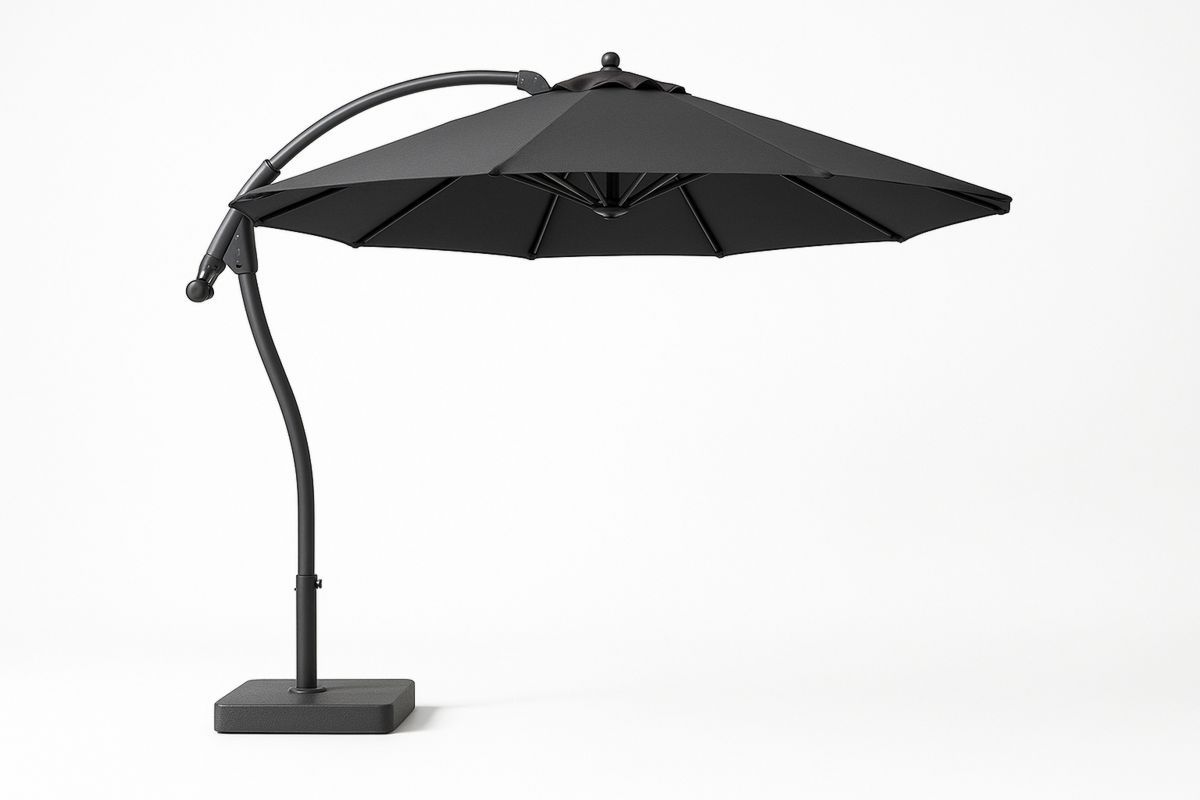 Freitragender Aluminium Sonnenschirm Schwarz 300 cm Polyester-Jardinaurorazen