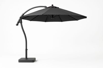 Freitragender Aluminium Sonnenschirm Schwarz 300 cm Polyester-Jardinaurorazen