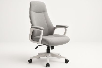 Bürostuhl Grau/Weiß 115×65×70 cm – höhenverstellbar, Drehkreuz mit Rollen-Jardinaurorazen