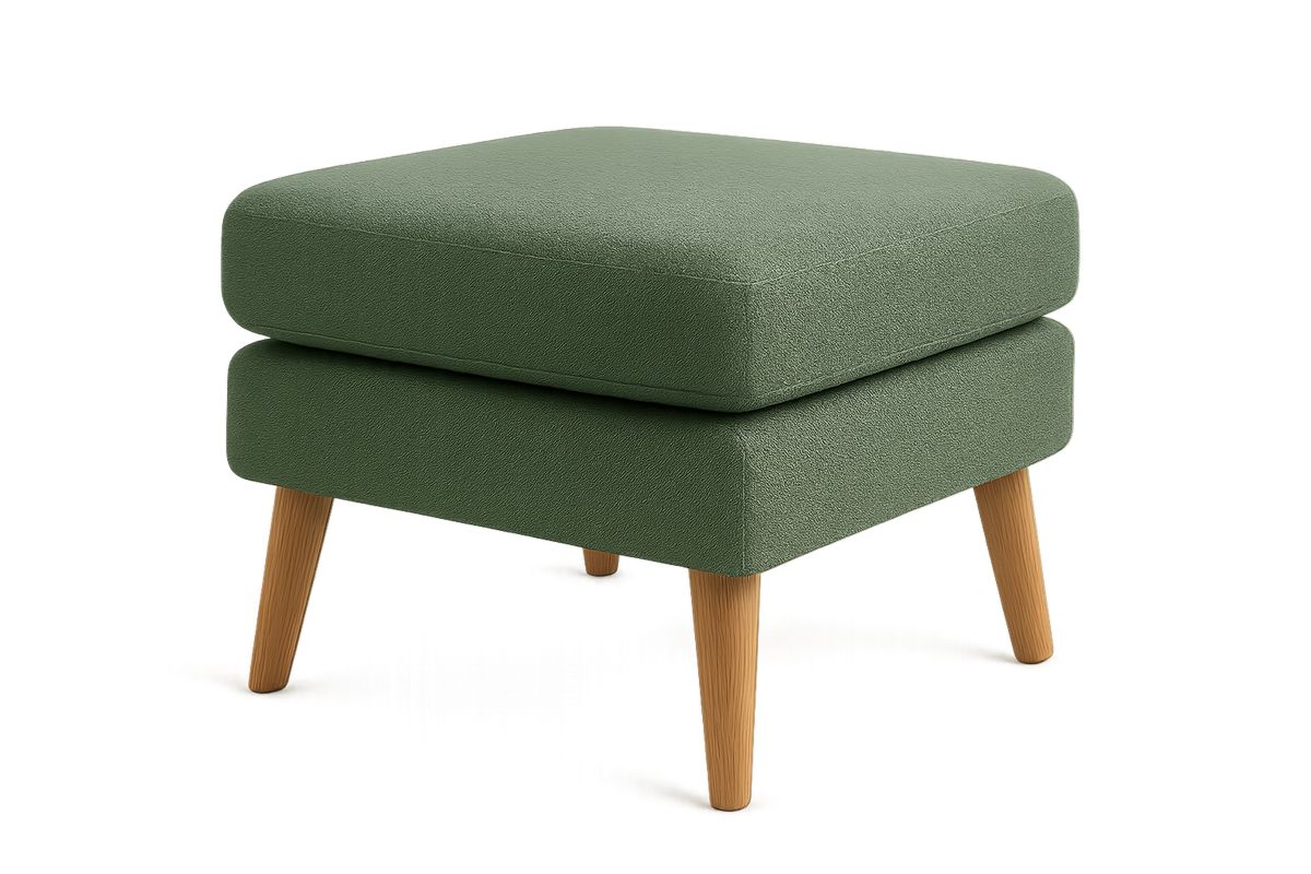 Polsterhocker Mischgewebe Grün 45x45x40 cm Holzbeine-Jardinaurorazen