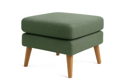 Polsterhocker Mischgewebe Grün 45x45x40 cm Holzbeine-Jardinaurorazen