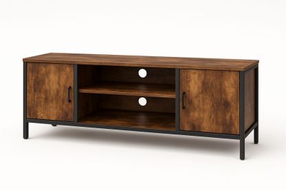 TV-Schrank Spanplatte mit Metallrahmen 120 cm Braun-Jardinaurorazen