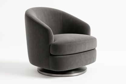 Drehsessel aus Samt Grau-Jardinaurorazen