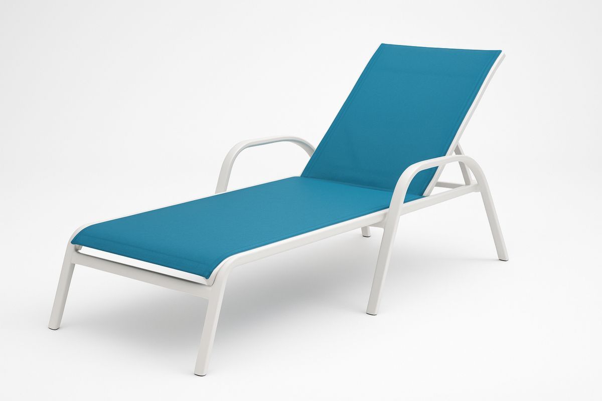 Aluminium Sonnenliege Textilene Blau 196x64x32 cm-Jardinaurorazen