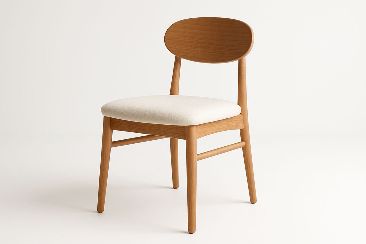 Holzstuhl mit Leinenpolster Sitzhöhe 45 cm Natur-Jardinaurorazen