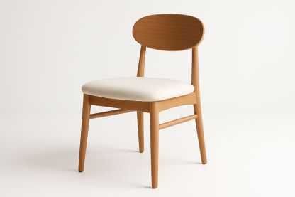 Holzstuhl mit Leinenpolster Sitzhöhe 45 cm Natur-Jardinaurorazen