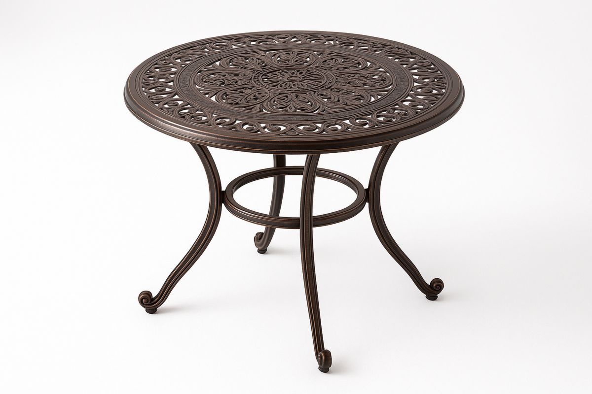 Runder Gartentisch Aluminium Bronze Ø 90 cm-Jardinaurorazen