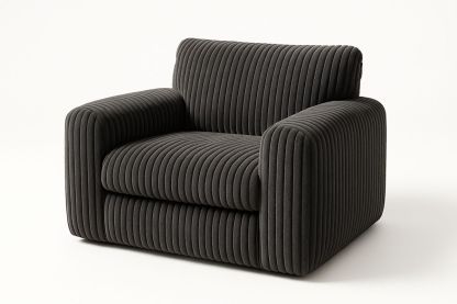 Cord Sessel Dunkelgrau, gepolstert mit Holzrahmen, 100×95×85 cm-Jardinaurorazen