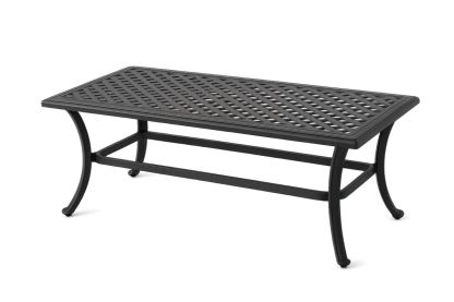 Gartentisch rechteckig Aluminium schwarz 120 x 60 x 44 cm-Jardinaurorazen