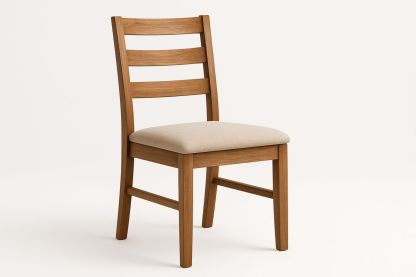 Esszimmerstuhl Eiche Massiv mit Polstersitz Beige 85×42×40 cm – Sitzhöhe 46 cm-Jardinaurorazen