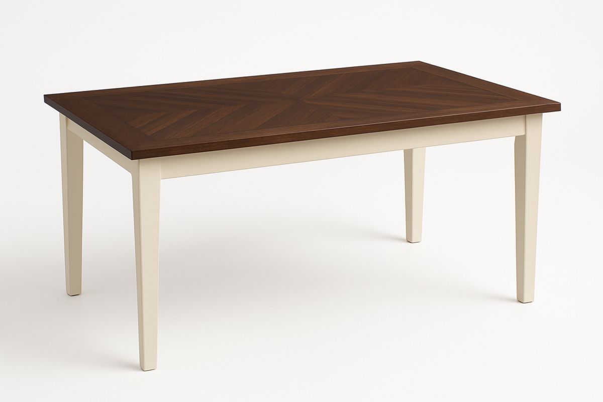 Rechteckiger Esstisch 160x90 cm Walnussholz und Holz Beige-Jardinaurorazen