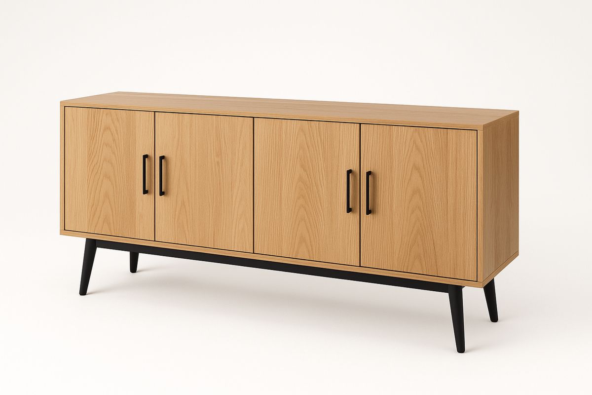 Sideboard Eichenfurnier 4 Türen 180x45x80cm-Jardinaurorazen