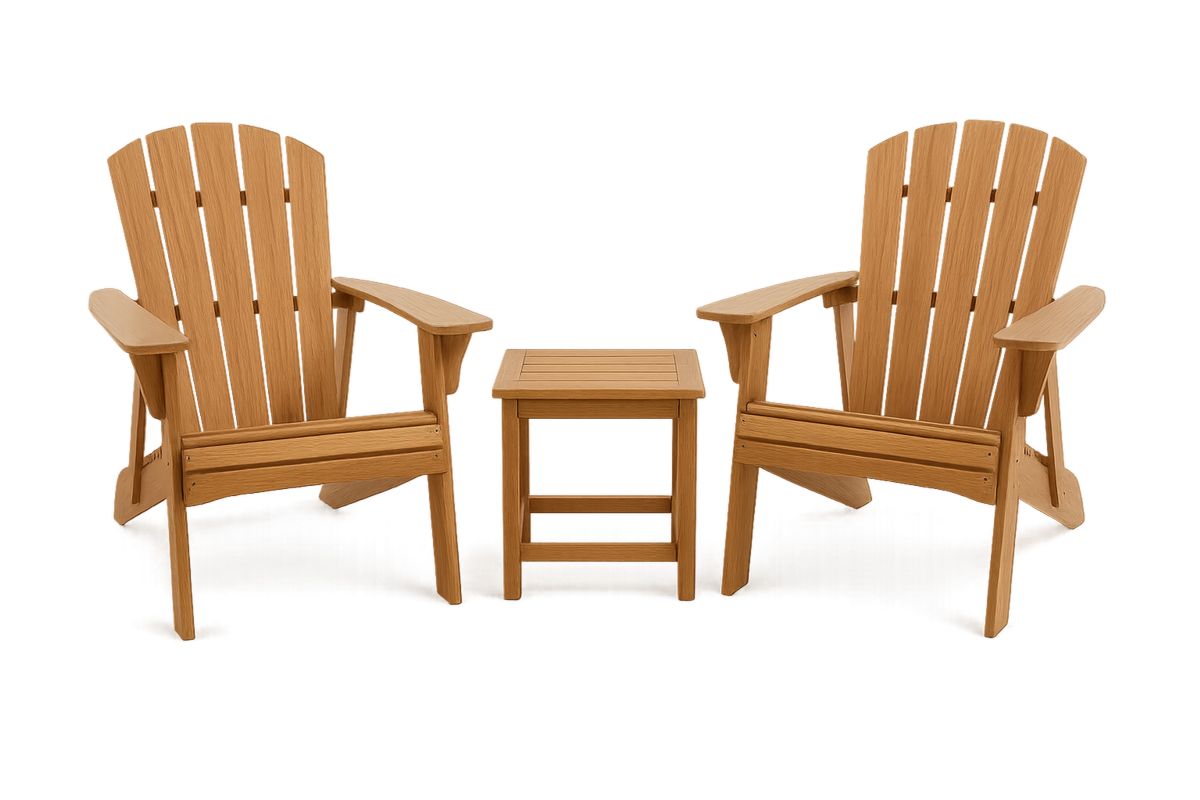 Adirondack 3-teiliges Set mit Stühlen und Beistelltisch aus Polywood Braun-Jardinaurorazen