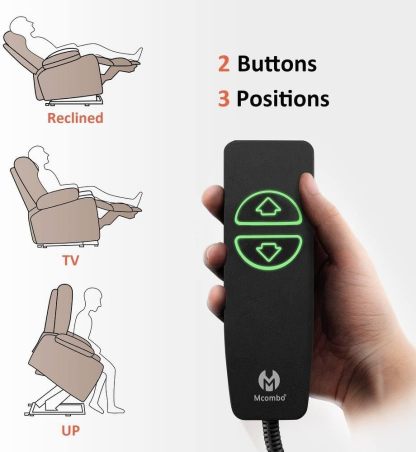 MCombo Regular Power Lift Recliner Chair with Extended Footrest for Elderly People, Fabric 7287 (Brown, Regular)