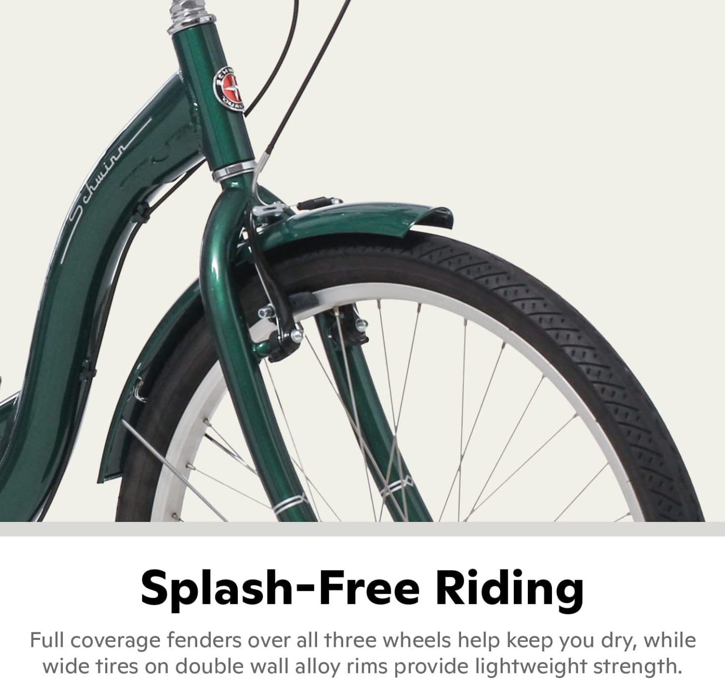 Schwinn Meridian Adult Tricycle Bike, Three Wheel Beach Cruiser, 24 & 26-Inch Wheels, Low Step-Through Aluminum Frame, Adjustable Handlebars, Large Cruiser Seat, Rear Folding Basket