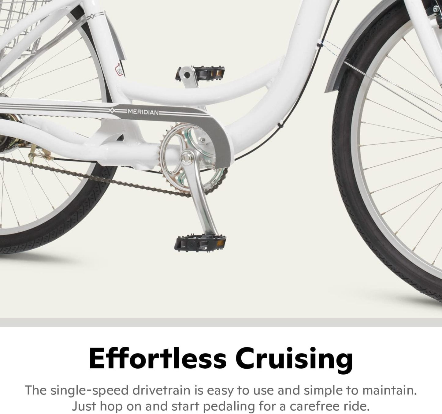 Schwinn Meridian Adult Tricycle Bike, Three Wheel Beach Cruiser, 24 & 26-Inch Wheels, Low Step-Through Aluminum Frame, Adjustable Handlebars, Large Cruiser Seat, Rear Folding Basket