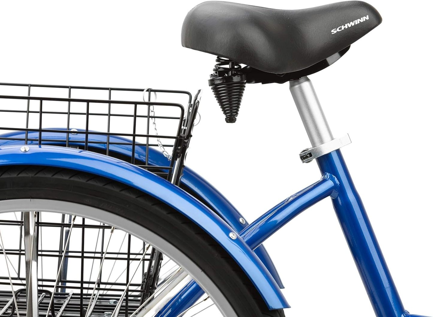 Schwinn Meridian Adult Tricycle Bike, Three Wheel Beach Cruiser, 24 & 26-Inch Wheels, Low Step-Through Aluminum Frame, Adjustable Handlebars, Large Cruiser Seat, Rear Folding Basket