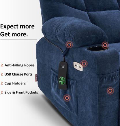 MCombo Regular Power Lift Recliner Chair with Extended Footrest for Elderly People, Fabric 7287 (Brown, Regular)