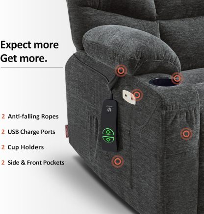 MCombo Regular Power Lift Recliner Chair with Extended Footrest for Elderly People, Fabric 7287 (Brown, Regular)