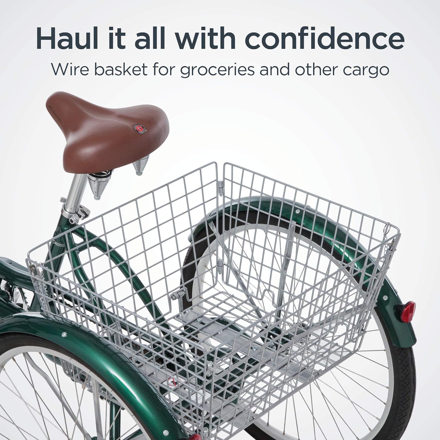 Schwinn Meridian Adult Tricycle Bike, Three Wheel Beach Cruiser, 24 & 26-Inch Wheels, Low Step-Through Aluminum Frame, Adjustable Handlebars, Large Cruiser Seat, Rear Folding Basket