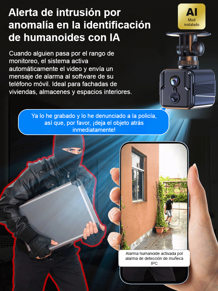 💰¡No necesitas Wi-Fi ni cables, y lo mejor: nunca pagarás una cuota mensual! 🚀Cámara oculta inalámbrica en alta definición