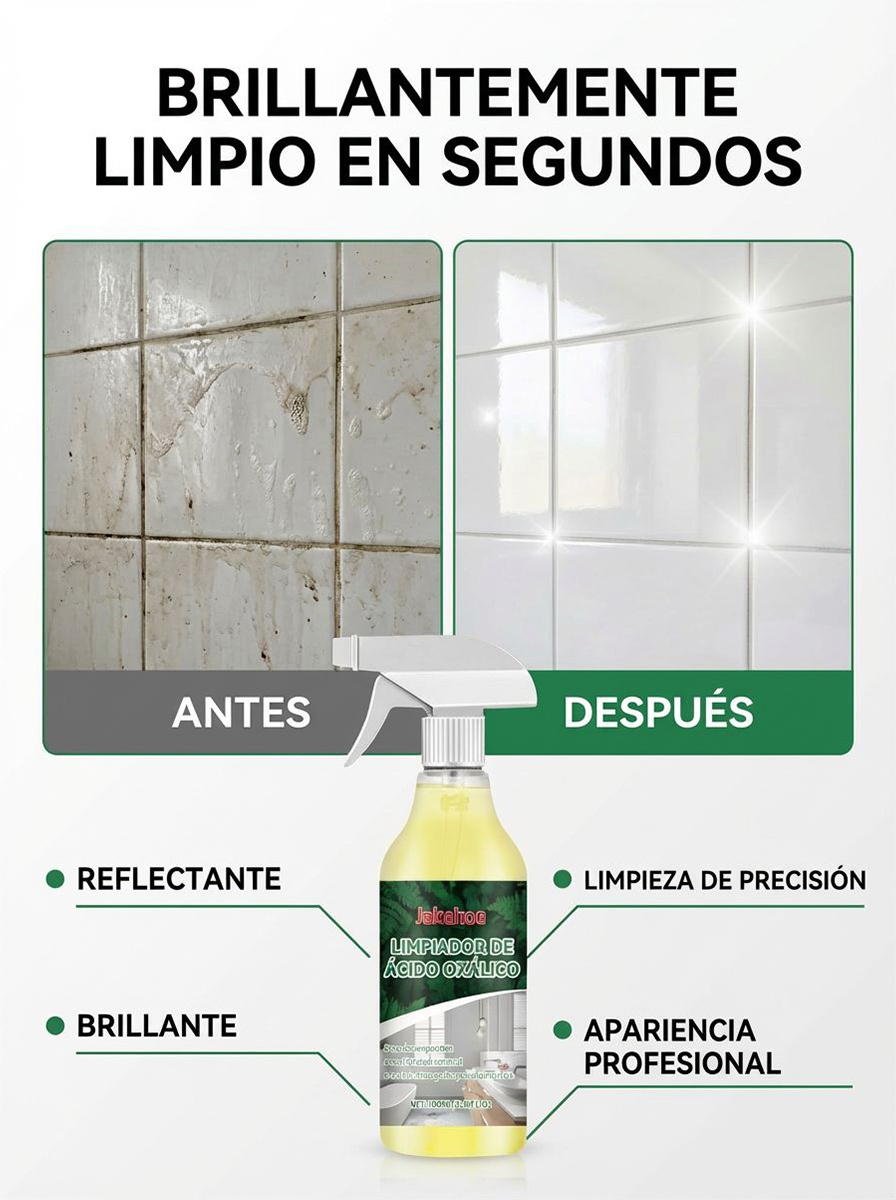 ✨¡Nada de fregar más! 🧼¡Elimina la cal acumulada durante ¡10 años en solo 3 segundos! Limpiador de ácido oxálico