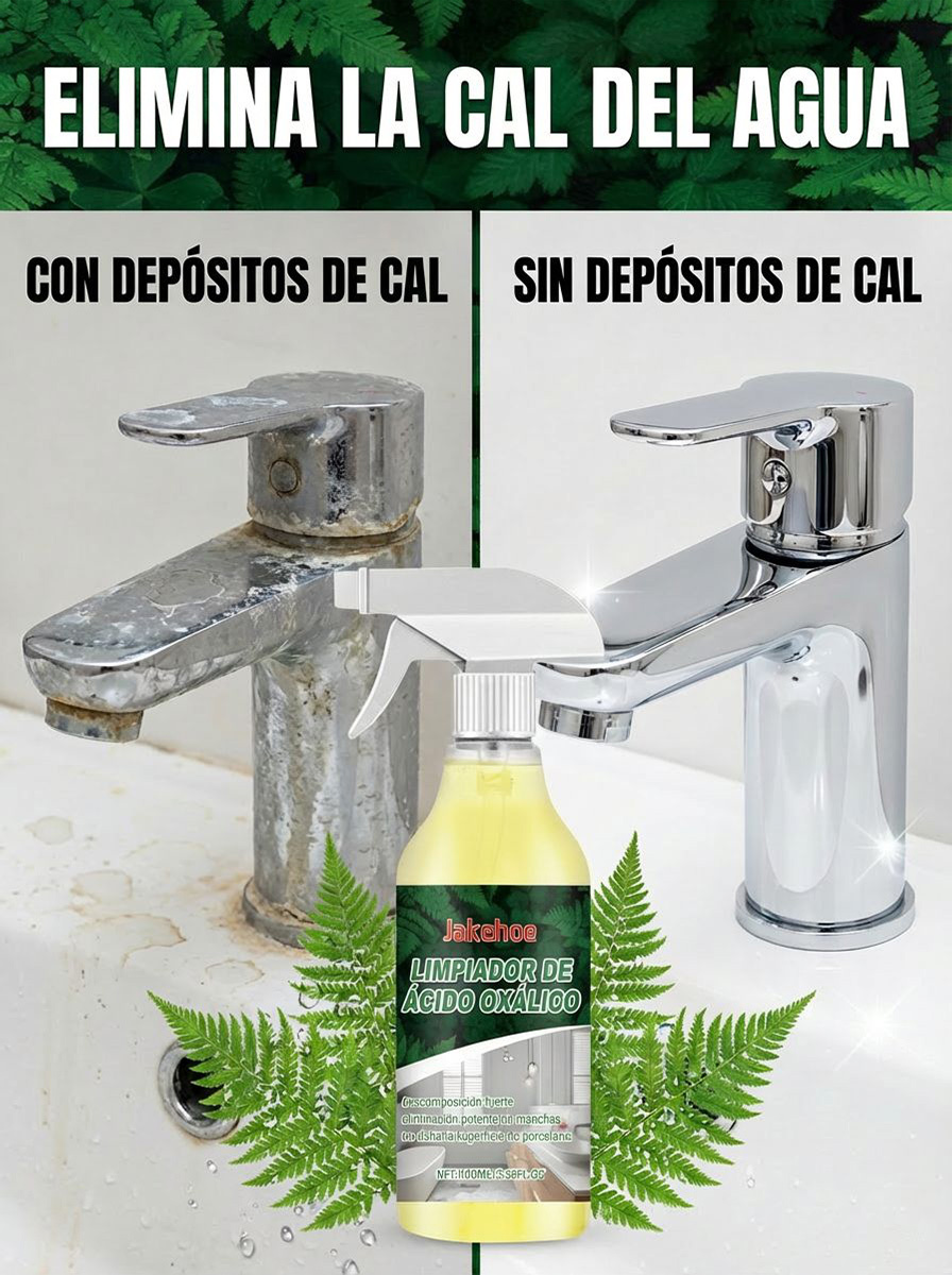 ✨¡Nada de fregar más! 🧼¡Elimina la cal acumulada durante ¡10 años en solo 3 segundos! Limpiador de ácido oxálico
