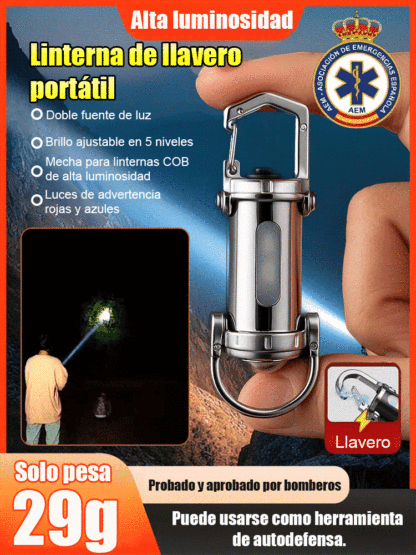 【Mini linterna de 6000 lúmenes】¡Power bank, linterna y luz de emergencia SOS… todo en uno! 🔦⚡🚨