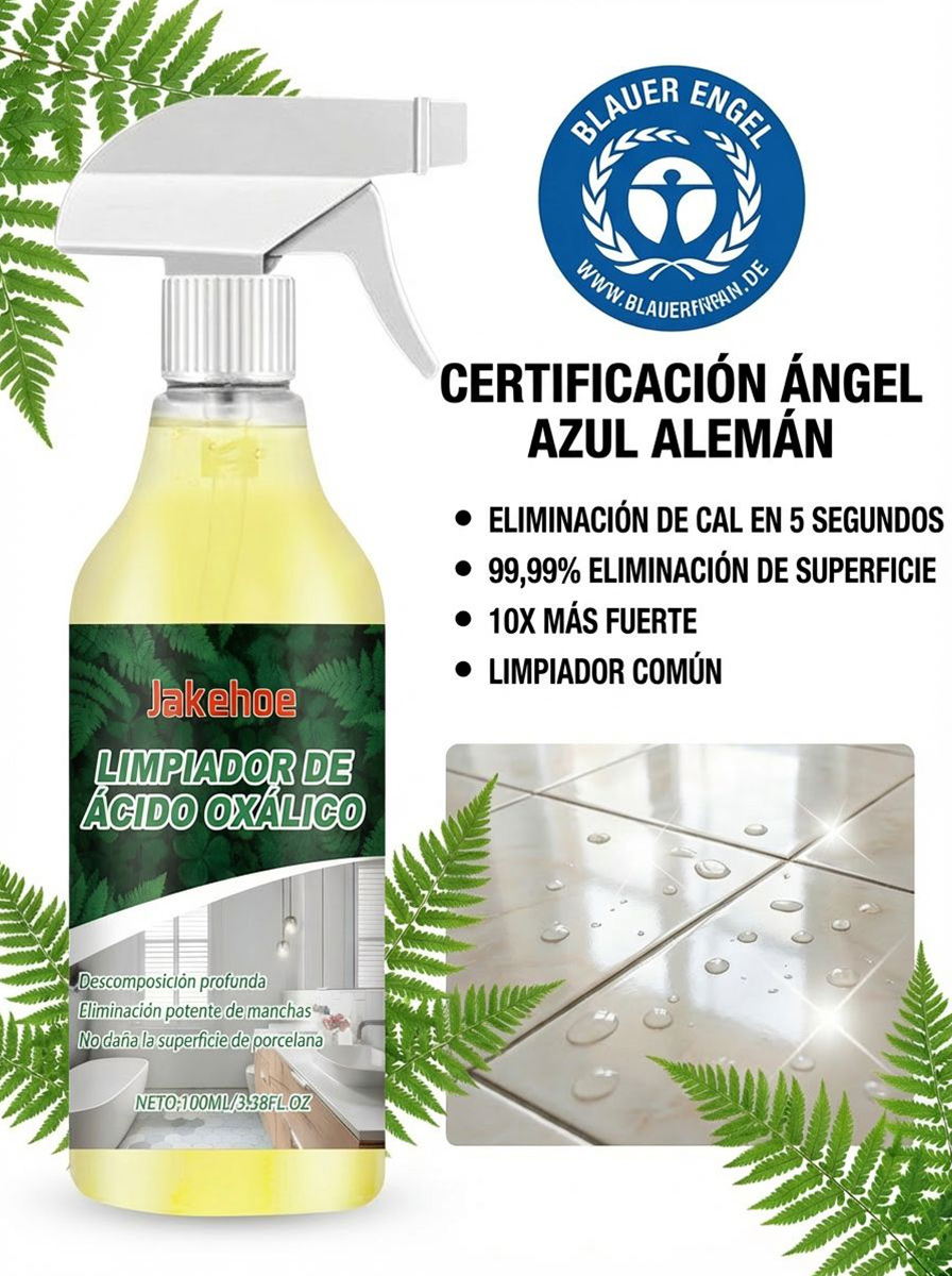 ✨¡Nada de fregar más! 🧼¡Elimina la cal acumulada durante ¡10 años en solo 3 segundos! Limpiador de ácido oxálico