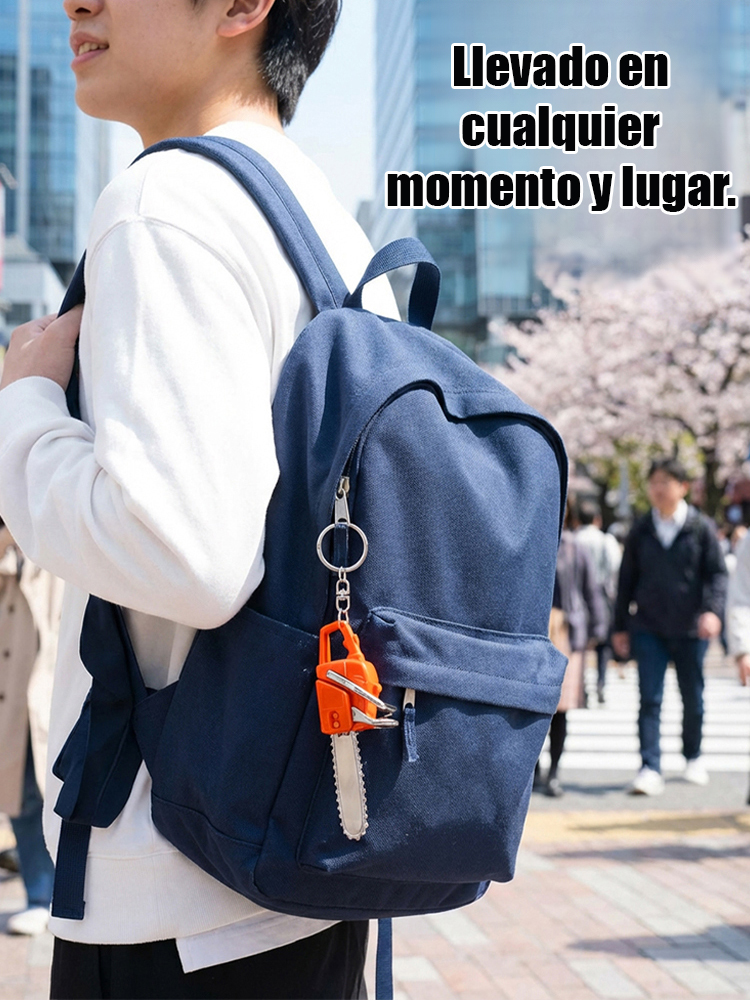【¡Motor real, Cadena real!】¡La motosierra de gasolina funcional más pequeña del mundo! – Llavero de motosierra portátil miniatura