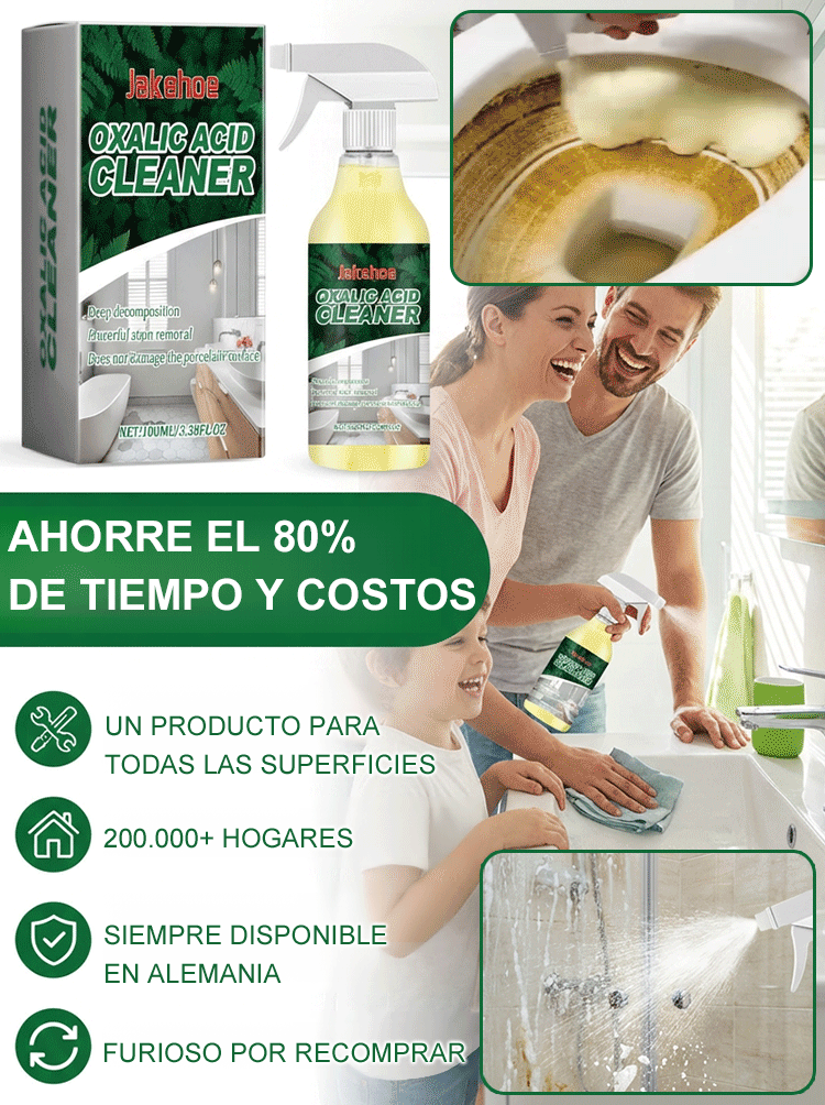 ✨¡Nada de fregar más! 🧼¡Elimina la cal acumulada durante ¡10 años en solo 3 segundos! Limpiador de ácido oxálico