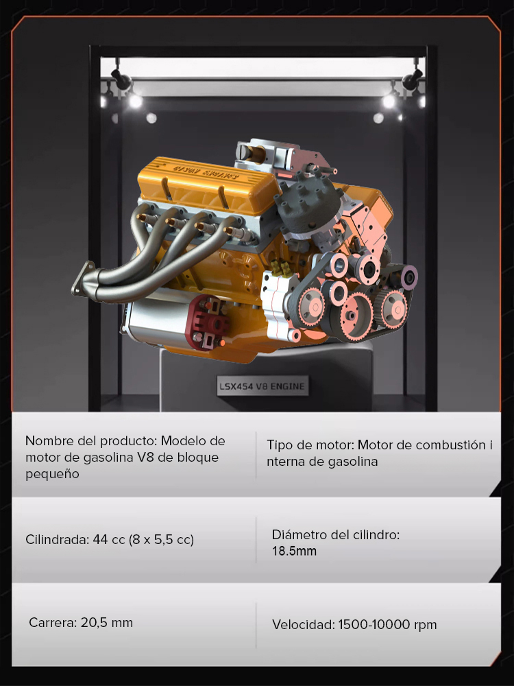 【100% Funcional】Mecanizado mediante CNC, con motor de gasolina y totalmente operativo: ¡nueva maqueta a escala de un motor V8!