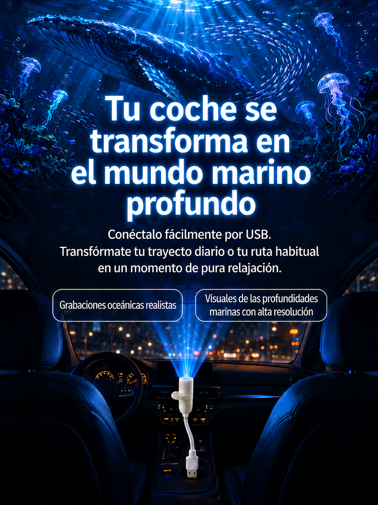 Comauo™ –  Proyector Ocean & Galaxy: Tecnología de proyección 3D en Ultra HD. ¡Crea tu propio mundo marino para tu hogar y coche en tan solo 1 segundo!
