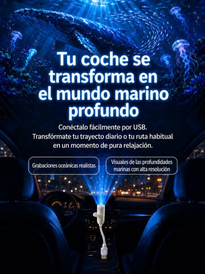 Comauo™ –  Proyector Ocean & Galaxy: Tecnología de proyección 3D en Ultra HD. ¡Crea tu propio mundo marino para tu hogar y coche en tan solo 1 segundo!