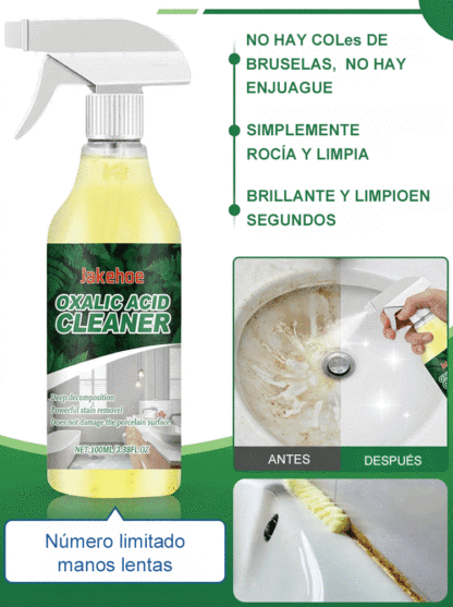 ✨¡Nada de fregar más! 🧼¡Elimina la cal acumulada durante ¡10 años en solo 3 segundos! Limpiador de ácido oxálico