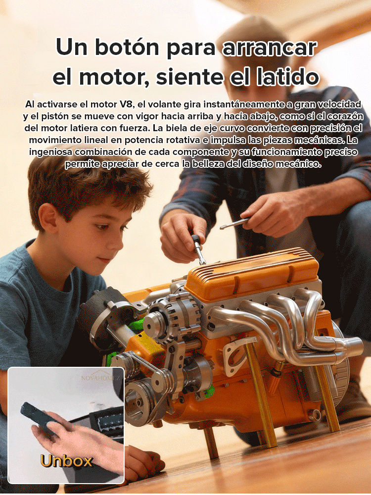 【100% Funcional】Mecanizado mediante CNC, con motor de gasolina y totalmente operativo: ¡nueva maqueta a escala de un motor V8!