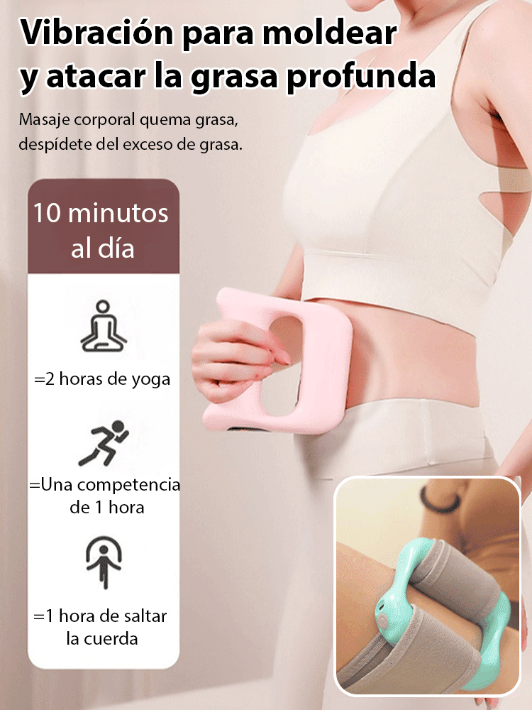【¡Quema grasa rápido sin hacer ejercicio!】Rodillo masajeador con vibración para tensar la fascia