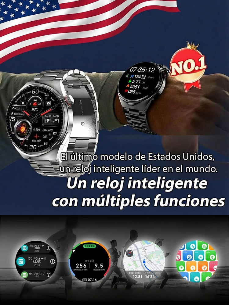 【¡Adiós a los Pinchazos!】Reloj Alemán de Glucosa: Medición Sin Dolor 5 en 1