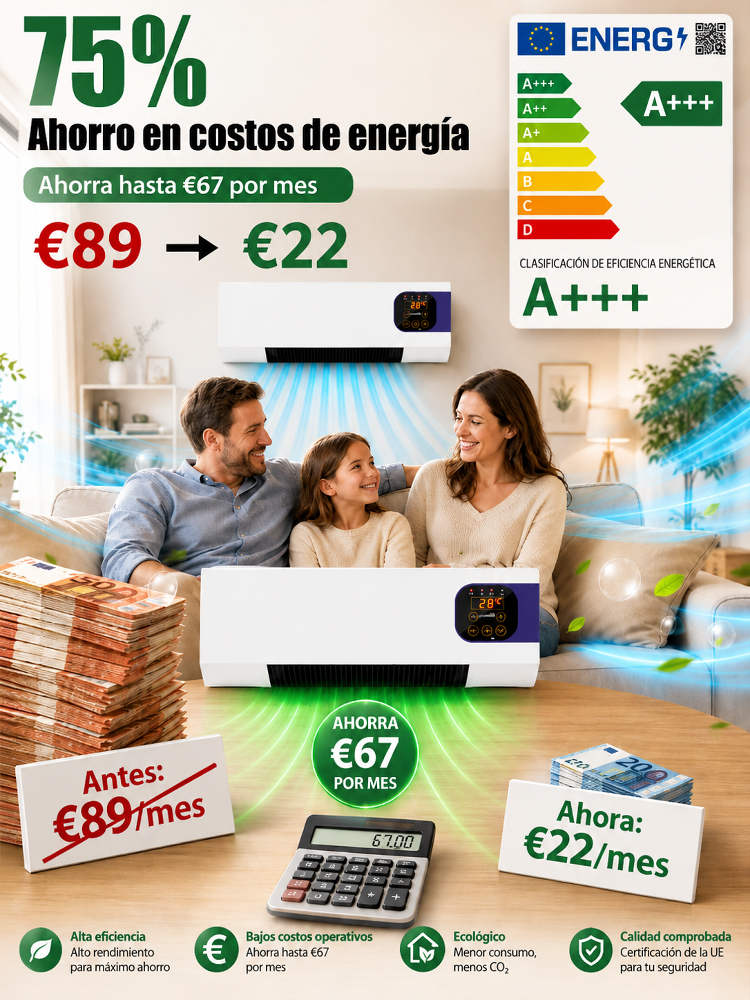 ¡Sin instalación! ¡Sin unidad exterior! Enfría toda la habitación en solo 3 minutos. Nuevo aire acondicionado portátil mejorado. Frío y calor.