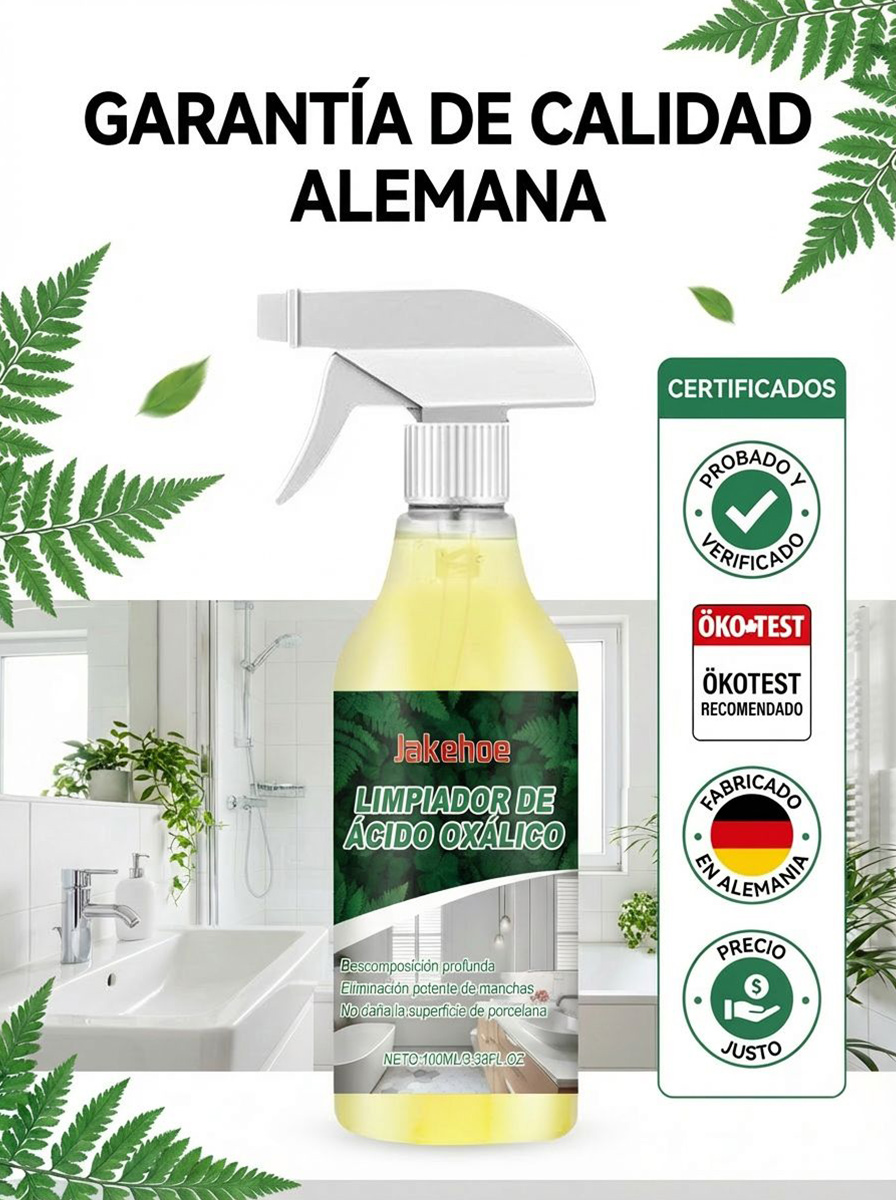 ✨¡Nada de fregar más! 🧼¡Elimina la cal acumulada durante ¡10 años en solo 3 segundos! Limpiador de ácido oxálico