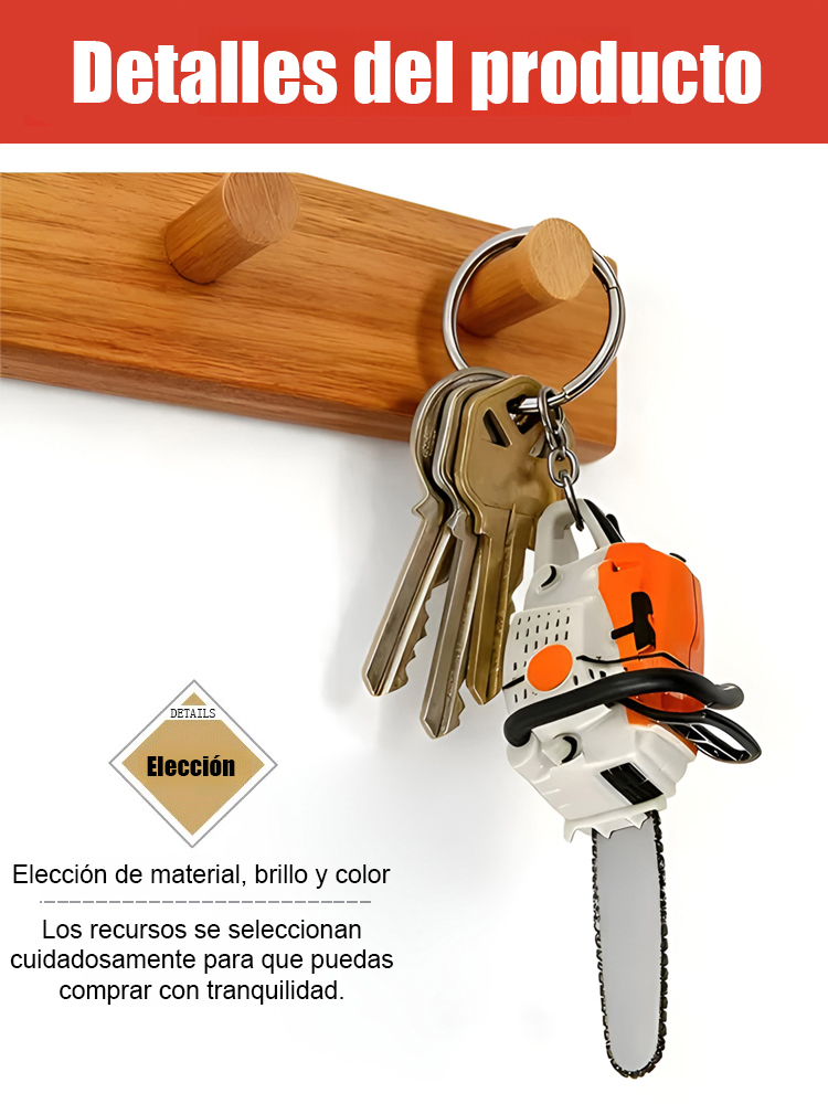 【¡Motor real, Cadena real!】¡La motosierra de gasolina funcional más pequeña del mundo! – Llavero de motosierra portátil miniatura