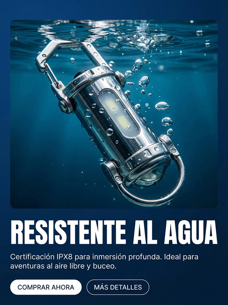 【Mini linterna de 6000 lúmenes】¡Power bank, linterna y luz de emergencia SOS… todo en uno! 🔦⚡🚨