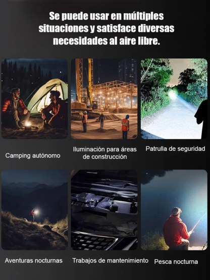 【Mini linterna de 6000 lúmenes】¡Power bank, linterna y luz de emergencia SOS… todo en uno! 🔦⚡🚨