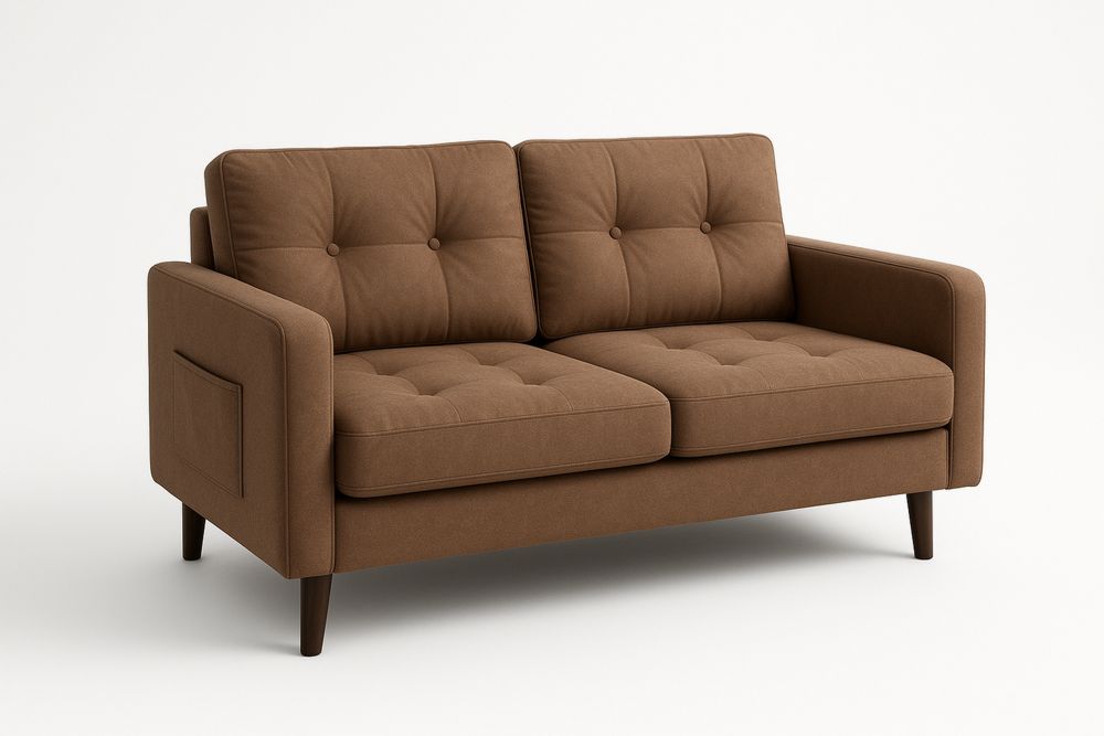 Zweisitzer Sofa Polyester Braun 150cm