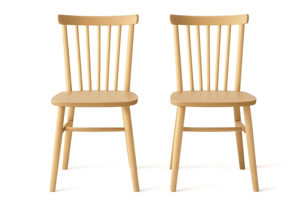 Esszimmerstuhl-Set 2 Stück Holz Beige