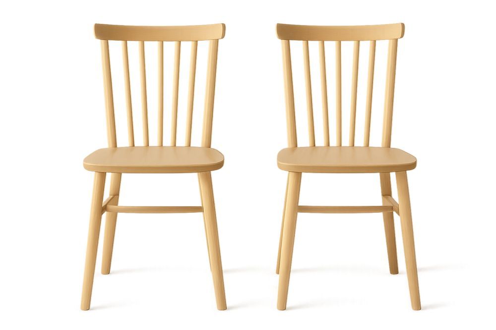 Esszimmerstuhl-Set 2 Stück Holz Beige