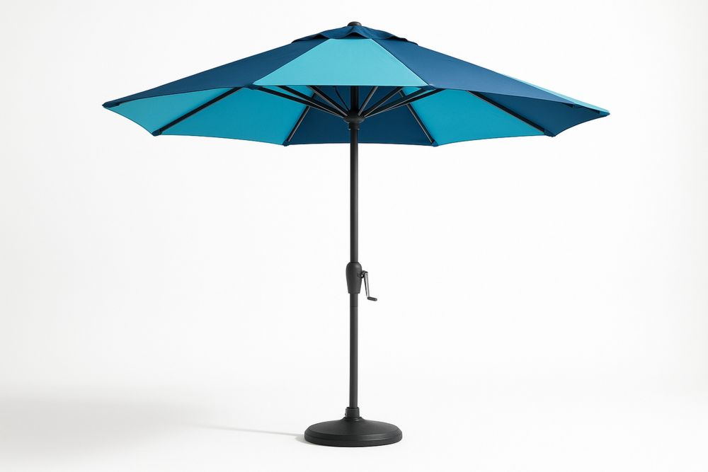 Runder Gartenschirm Stahl Polyester Blau Ø300 cm