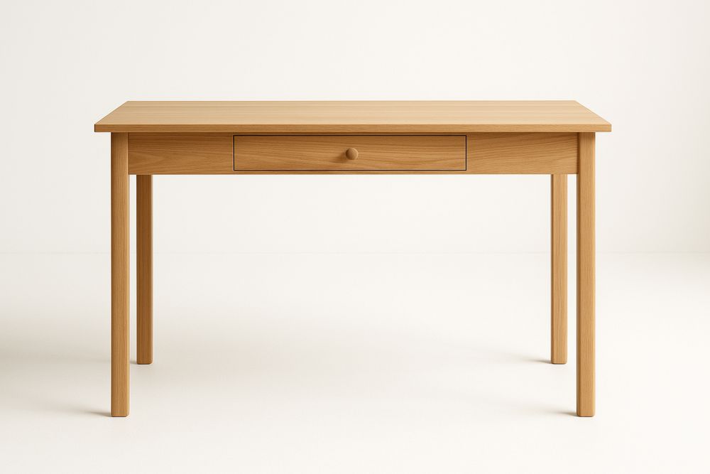 Schreibtisch aus Holz mit Schublade 120x60x75cm Natur