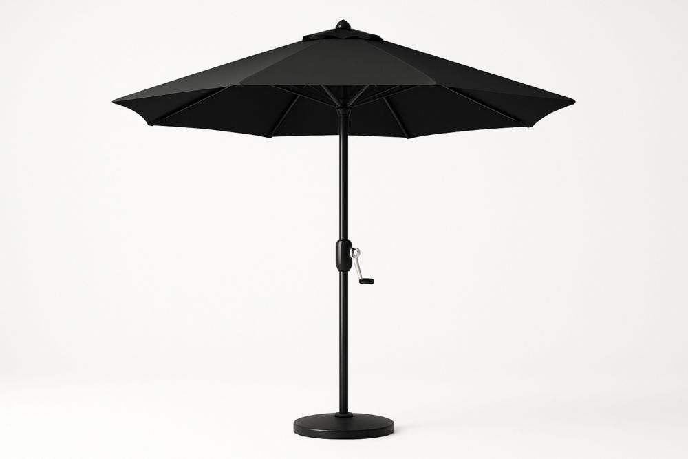 Garten Sonnen­schirm Aluminium Polyester Schwarz